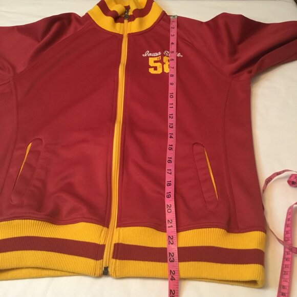 Burgundy and Yellow Zipper Front Jacket Nike Novelty Logo Iowa State 58 - Picture 7 of 7
